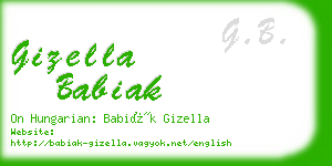 gizella babiak business card